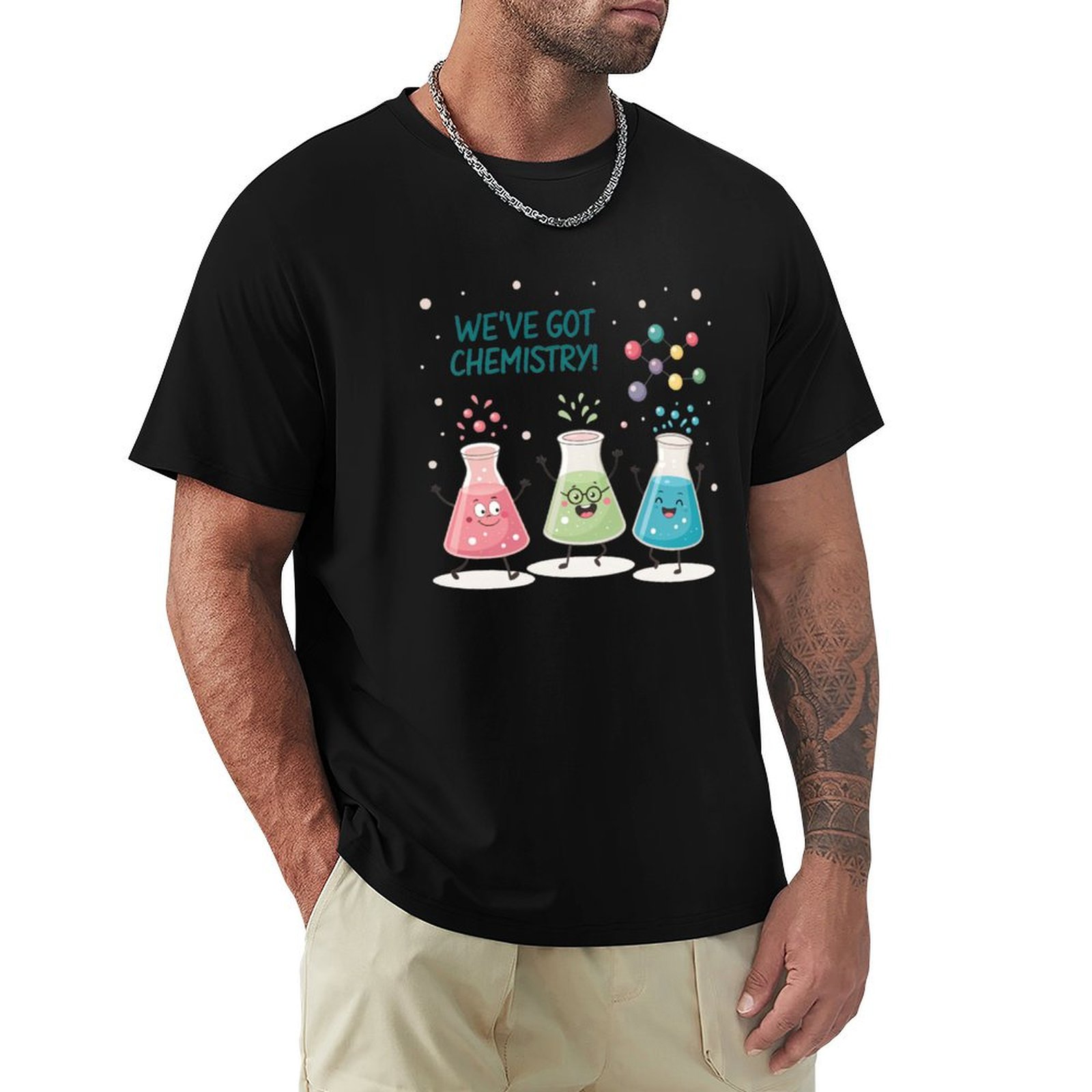 Science Buddies - T-shirt Science Beaker Buddies, taglia grande,