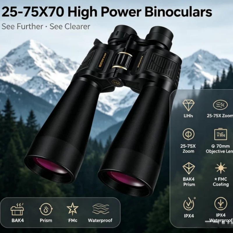 National Geographic Telescope 70Mm - BORWOLF 25-75X70 Binocolo con Lente Obiettivo