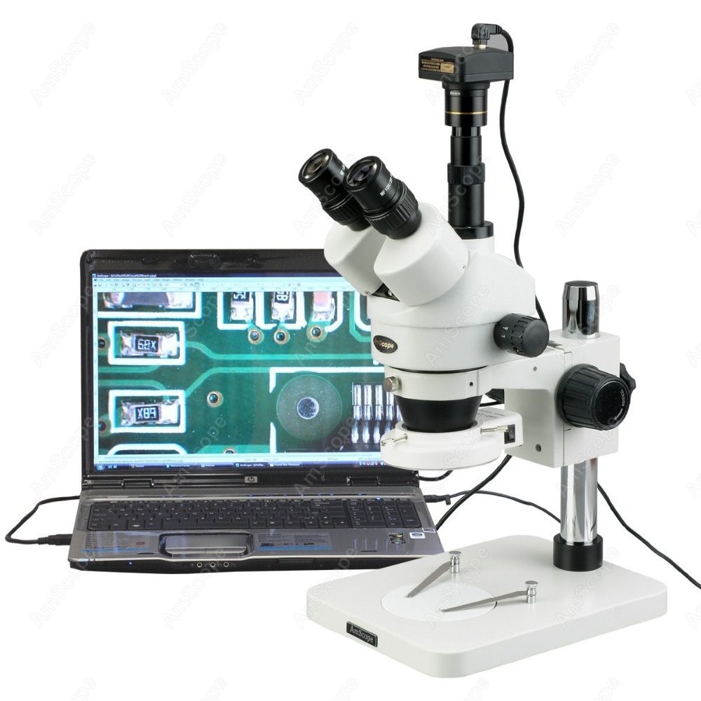 Amscope Microscope Stereo 7X-45X - Microscopio Stereo Trinoculare AmScope con Zoom